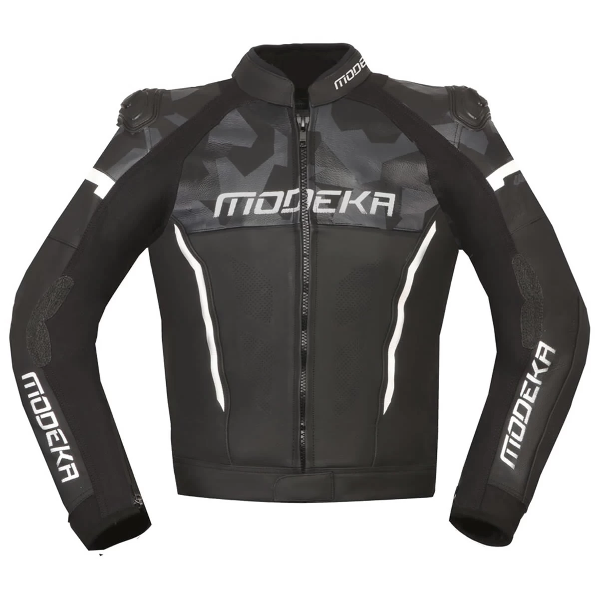 Modeka Valyant Lederjacke, Schwarz-weiß