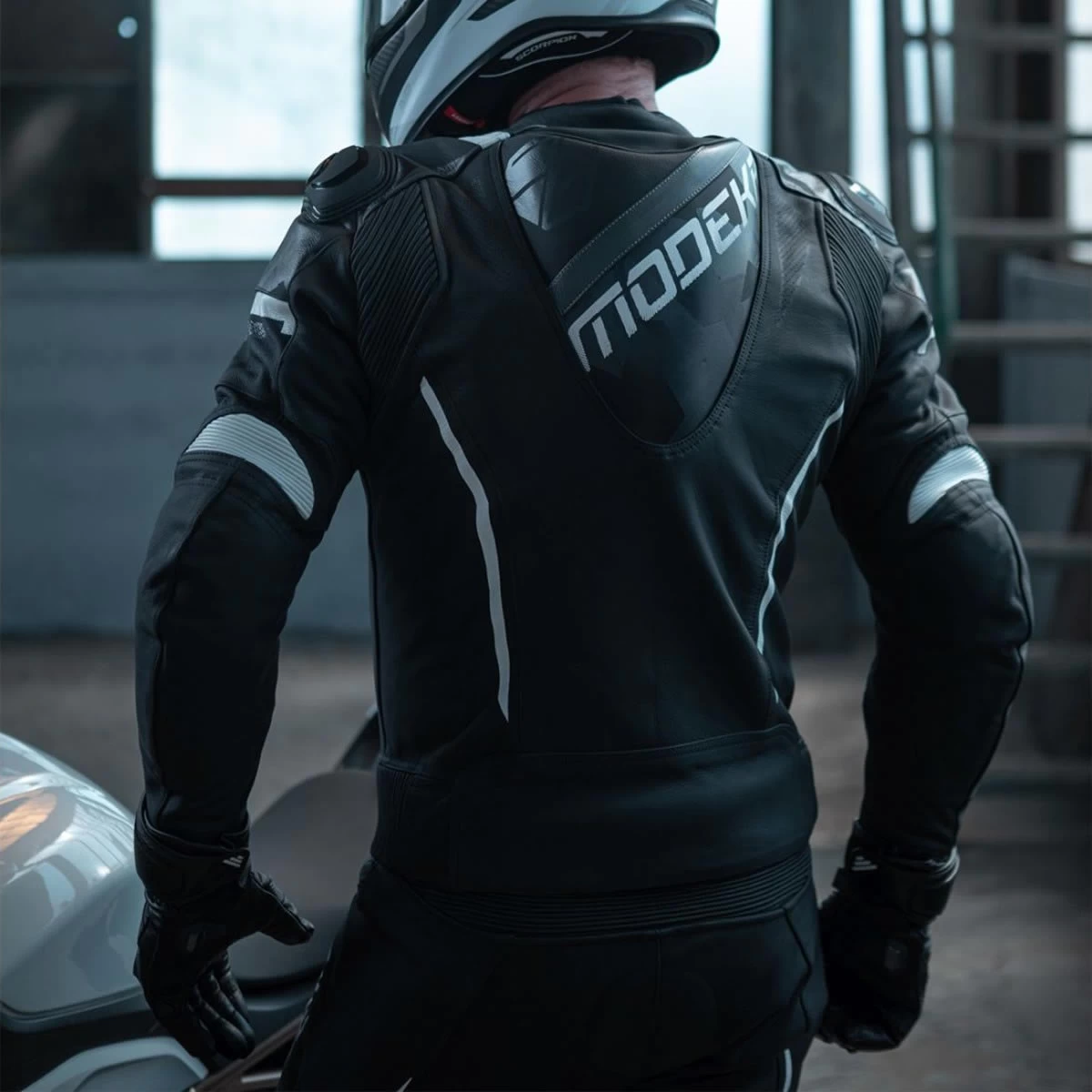 Modeka Valyant Lederjacke, Schwarz-weiß – Bild 4