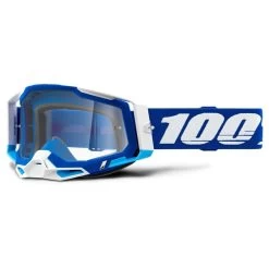 100% Racecraft 2 Crossbrille, Blau-weiß, Blau-verspiegelt
