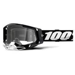 100% Racecraft 2 Crossbrille, Schwarz-weiß, Silber-verspiegelt