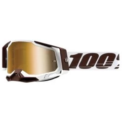 100% Racecraft 2 Snowbird Crossbrille, Weiß-braun, Gold-verspiegelt