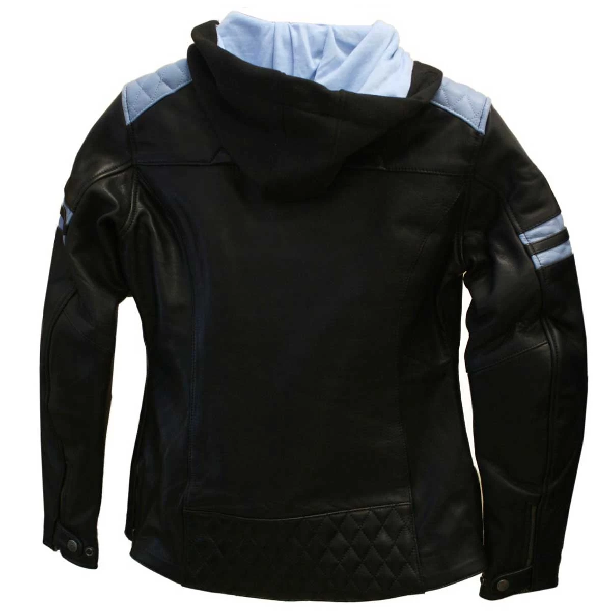 Rusty Stitches Joyce Hooded V2 Damen Lederjacke, Schwarz-babyblau â Bild 2