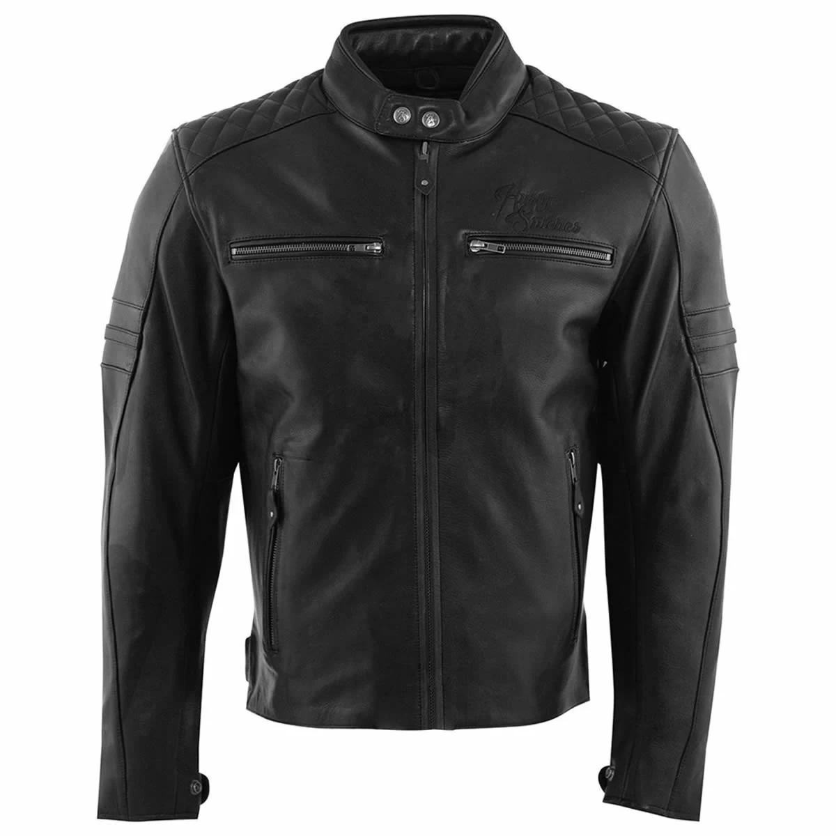 Rusty Stitches Jari V2 Lederjacke, Schwarz