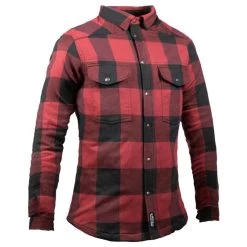 John Doe Hemd Motoshirt Damen, Schwarz-rot