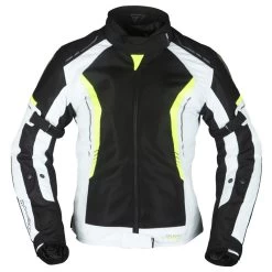 Modeka Khao Air Lady Jacke, Schwarz-hellgrau-fluogelb