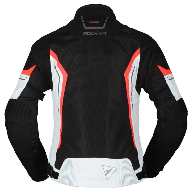Modeka Khao Air Lady Jacke, Schwarz-hellgrau-rot – Bild 2