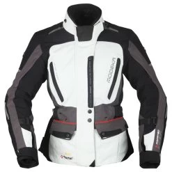 Modeka Damen Textiljacke Viper LT Lady, Grau-dunkelgrau-schwarz