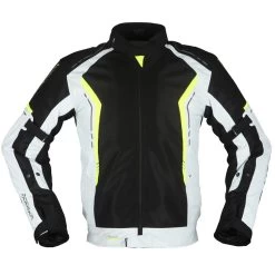 Modeka Khao Air Jacke, Schwarz-hellgrau-fluogelb