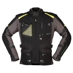 Modeka Herren Textiljacke Talismen, Schwarz-grau-fluogelb