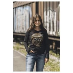 ROKKER Damen Longsleeve La Catrina, Schwarz