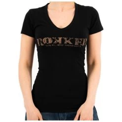 ROKKER Vintage Lady Damen T-Shirt, Schwarz