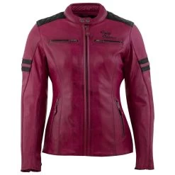 Rusty Stitches Damen Lederjacke Joyce V2, Cherry-schwarz