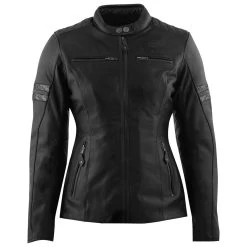 Rusty Stitches Damen Lederjacke Joyce V2, Schwarz-glitter
