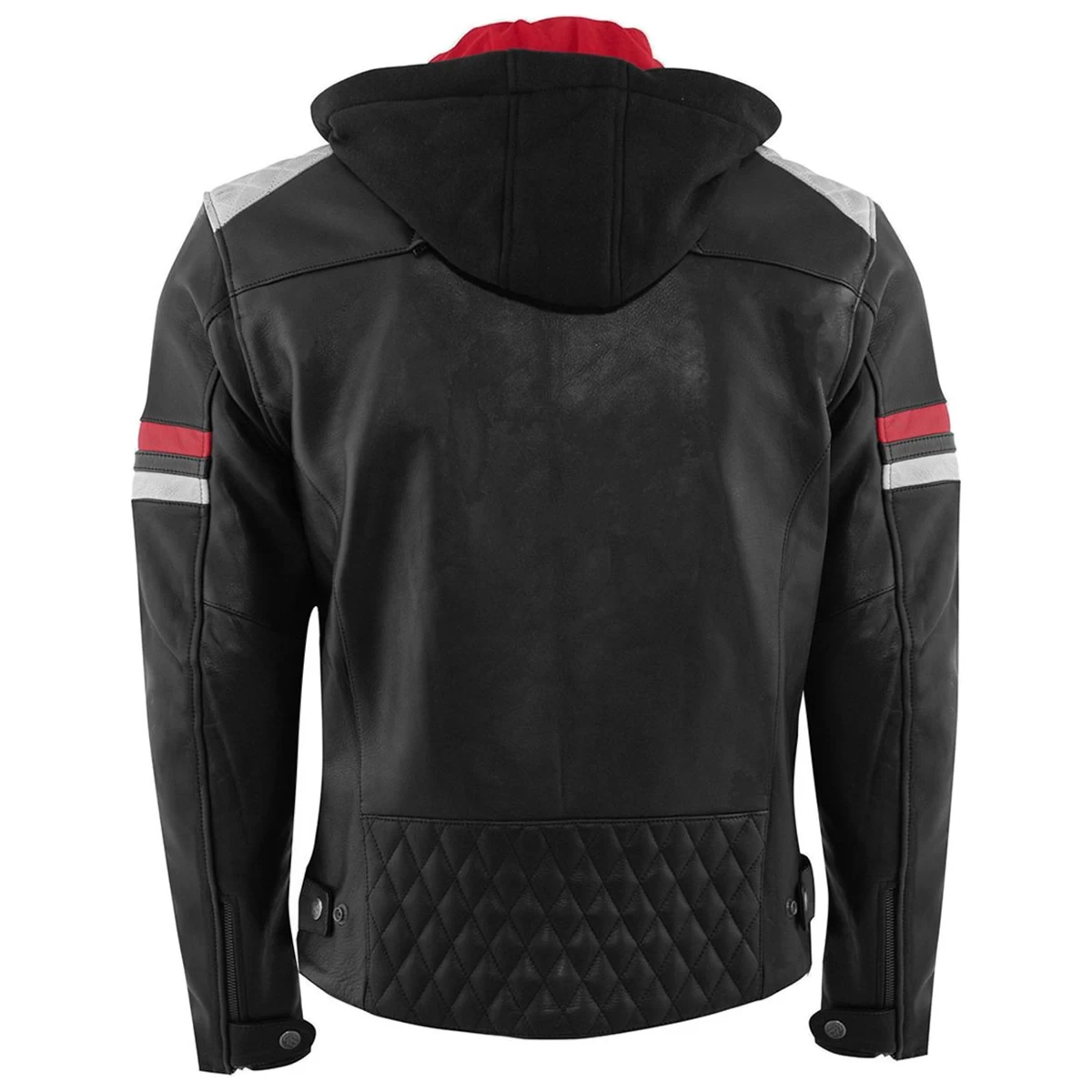 Rusty Stitches Lederjacke Jari Hooded V2, Schwarz-grau-rot â Bild 2