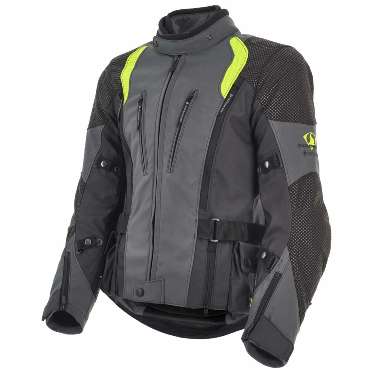 Stadler Superior Active GTX Damen Jacke, Grau-anthrazit-fluogelb